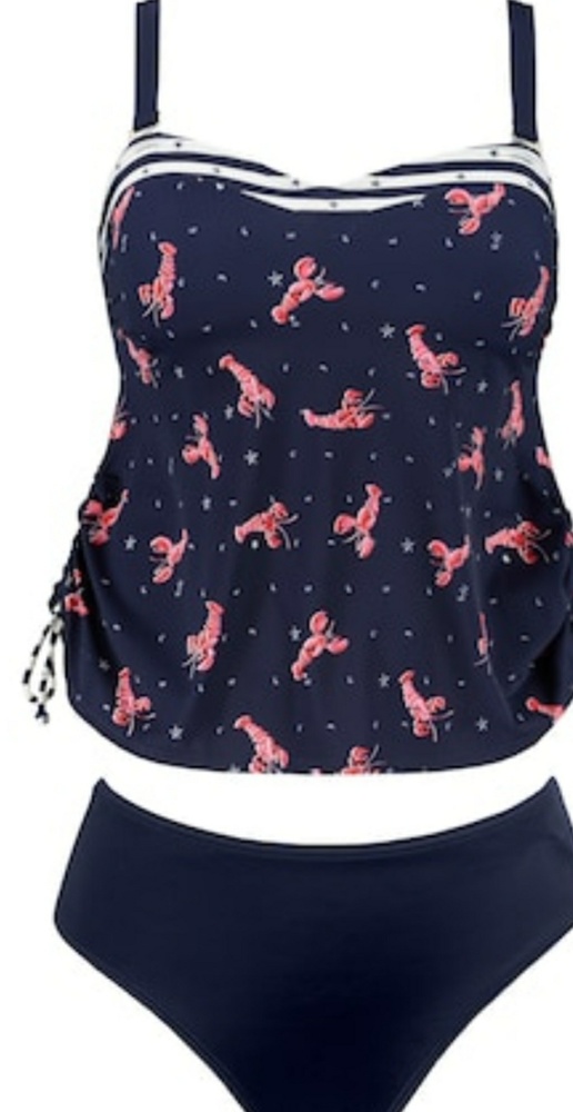 ULLA POPKEN LOBSTER TANKINI SWIMSUIT 26W